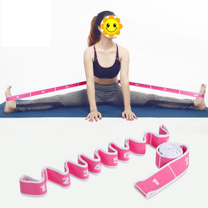 Yoga Pull Strap Belt Polyester Latex Elastic Latin Dance Stretching Band Loop Yoga Pilates GYM Fitness Exercise Resistance Bands