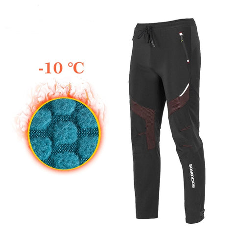 ROCKBROS Winter Cycling Pants Men Fleece Sport Reflective Trousers Keep Warm Thermal Bicycle Bike Mtb Pants Running Clothings