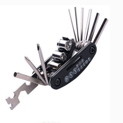 Bike Tools Bicycle Repairing Set 15 In 1 Bike Repair Tool Kit Wrench Screwdriver Chain Carbon steel bicycle Multifunction Tool