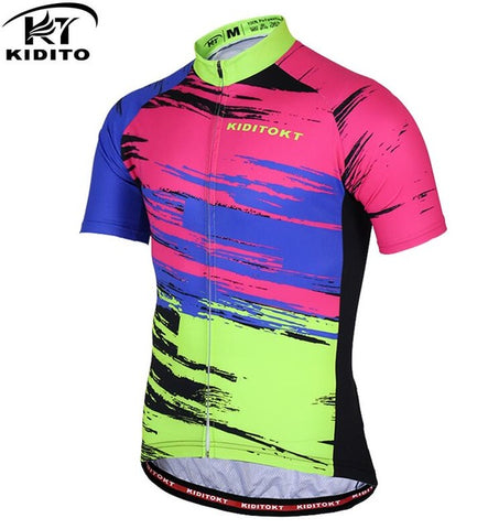 KIDITOKT Summer Cycling Jersey men Mountain Bike Clothing Racing MTB maillot cyclisme motocross fiets kleding shirt for bicycle