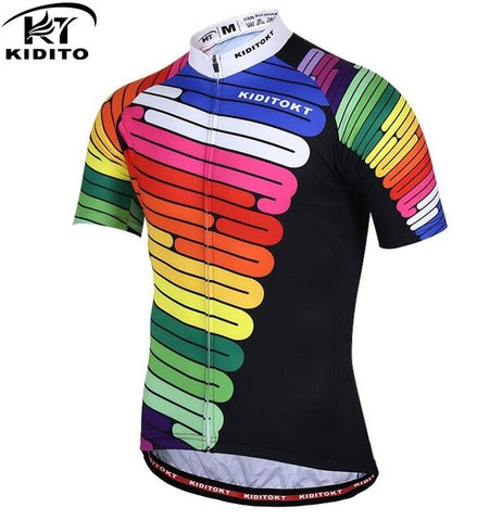 KIDITOKT Summer Cycling Jersey men Mountain Bike Clothing Racing MTB maillot cyclisme motocross fiets kleding shirt for bicycle