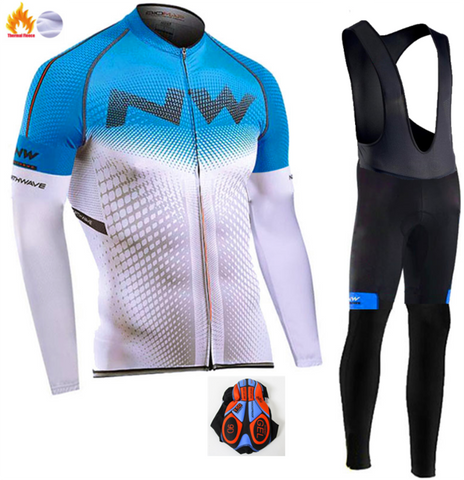 Northwave 2019 Winter thermal fleece Set Cycling Clothes NW men's Jersey suit Sport riding bike MTB clothing Bib Pants Warm sets