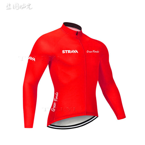 2019 Strava Men's Cycling Jersey Long sleeve set MTB Bike Clothing Maillot Ropa Ciclismo Hombre Bicycle Wear 9D GEL bib pants