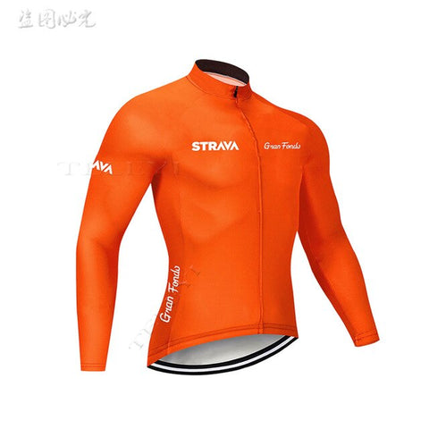 2019 Strava Men's Cycling Jersey Long sleeve set MTB Bike Clothing Maillot Ropa Ciclismo Hombre Bicycle Wear 9D GEL bib pants