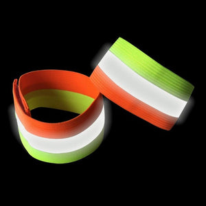 2pcs/set Reflective Wristband Strap Adjustable Wrist Leg Ankle Shoulder Warning Belt Bracelet Night Running Cycling Accessory