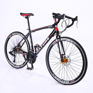 Aluminum alloy road bike 21 30 33 speed double disc brakes ultra light speed bicycle bend straight student bicycle adult bike