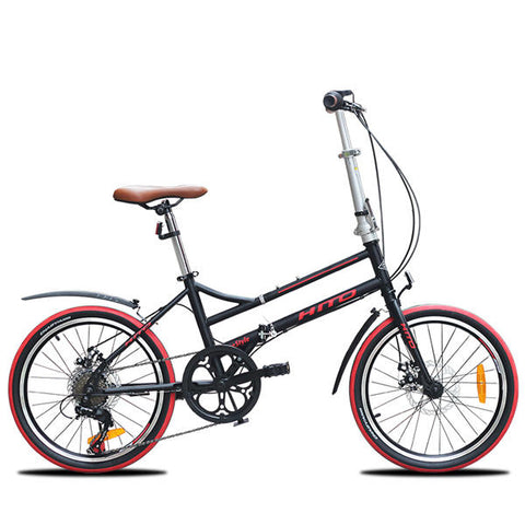 New Brand Dual Tube Frame Folding Bike 20 inch Aluminum Alloy Wheel Disc Brake SHIMAN0 Women Bicycle Children Road Bicicleta