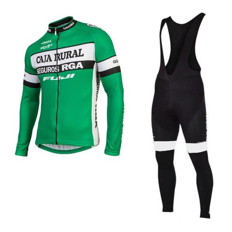 SGCIKER winter thermal fleece pro team caja rural cycling jersey warmer long sleeve bike cloth MTB Bicycle Ropa Ciclismo gel pad