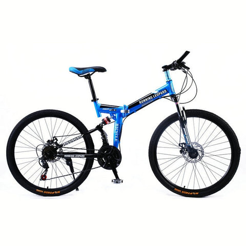 Running Leopard foldable bicycmountain bike 26-inch steel 21-speed bicycles dual disc brakes  road bikes racing bicyc BMX Bik