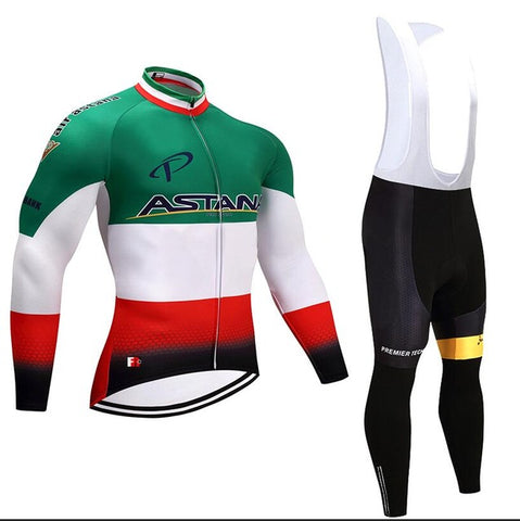 2019 BLUE ASTANA TEAM winter thermal fleece Cycling JERSEY Bike Pants set mens Ropa Ciclismo 12D bicycling Maillot Culotte wear