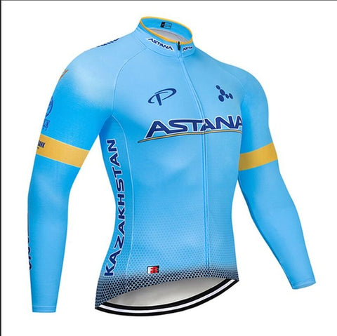 2019 BLUE ASTANA TEAM winter thermal fleece Cycling JERSEY Bike Pants set mens Ropa Ciclismo 12D bicycling Maillot Culotte wear