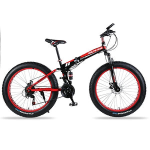 wolf's fang Folding Bicycle Mountain Bike 26 inches 7/21/24 Speed 26x4.0 "  damping bike road bike folding bike Spring Fork